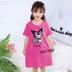Daster anak perempuan usia 2-13 tahun motif Kuromi baru