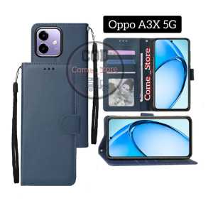 Casing Dompet Oppo A3x 5G Case Flip Cover Leather Premium Sarung Buku Hp