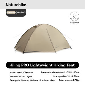 Naturehike Jiling PRO Ultralight Hiking Tent 1-2 Person Outdoor Camping Professional Waterproof Windproof Tent with Ground Mat