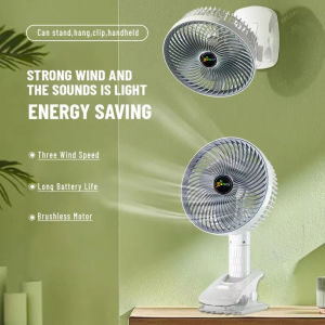 AKAPE -2 in 1 Mini Fan Rechargeable Clip Multifunctional Handheld USB Portable Electric Desk Fan Large Wind