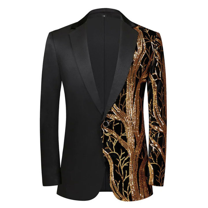 Newly Arrived Men Luxurious Sequin Suit Jacket Gold Purple Green ...