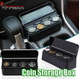 【Pphha】Car Coin Storage Box Saving Purse Case Portable Cash Wallet Holder 4 Compartment Change Organizer Auto Accessories