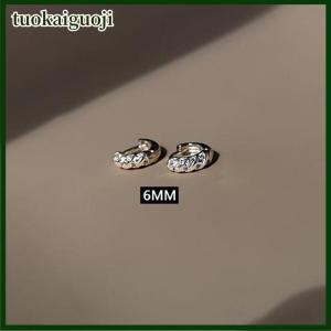 tuokaiguoji Sparkling French Full Zircon Twisted Hoop Earrings For Women Circle Ear Clips Fashion Jewelry Gift