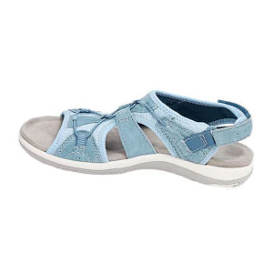 Free Shipping Wedge Heel Round Toe Velcro Beach Sandals WomenS Roman One-Strap Sandals Solid Color Retro Large Size New Style