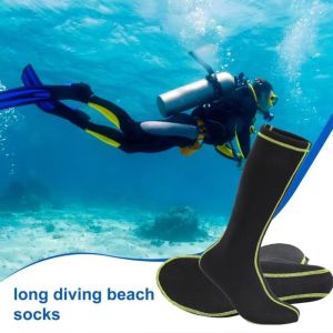 FLEURS Non-Slip Diving Socks Sand Proof Neoprene Diving Long Socks Jellyfish Protection 2mm Water Sports Socks For Swimming