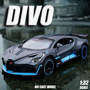RUM DIE-CAST CAR 1:32 BUAGTTI DIVO Alloy CAR Model Sound and Light Effect the Door Hood and Trunk Can Be Open Childrens Toys Boy Gift Collection Toys Pull Back