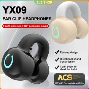 Wireless Headset Bluetooth 5.3 Earphone with Microphone Single Ear Clip HiFi Stereo Noise