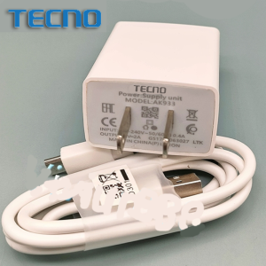APSELONNN: TECNO Y Series 18W Fast Charging Set – Power Adapter with 2.4A USB Cable (Type C / Micro USB)