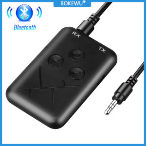 BOKEWU Bluetooth Receiver Transmitter 2 In 1 Stereo APTX Wireless Audio Receiver Adapter 3.5mm AUX Jack for Car PC Speaker