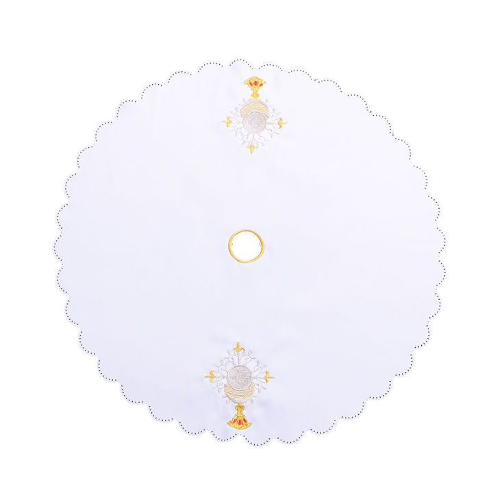 Church Mass Altar Cover Chalice Embroidered Lace Altar Cloth Chalice Pall Diameter 45cm White