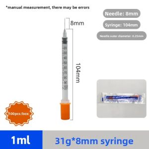 Syringes with Needles 0.5/1ml 100Pcs Individually Wrapped Clear Accurate Scale for LaboratorySupplies2026