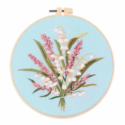 DIY Flower Embroidery Kit Colorful Floral Patterns Cross Stitch Set Sewing Supplies Handmade Embroidery Set Beginner
