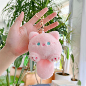Gantungan Kunci Boneka Kucing Fluffy Bunyi Lucu Ganci Keychain Bagcharm Karakter Kucing Ekor Bunyi
