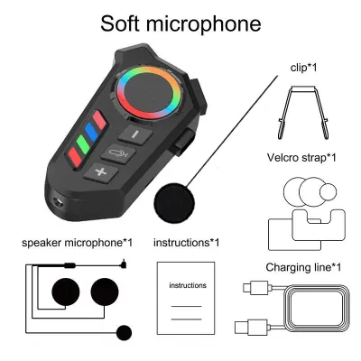 Matei COD K06 Hands-Free Wireless Helm Motor Touring Headset Bluetooth 5.4 Tahan Air IPX6 With LED