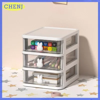 CHENJ Tủ nhựa đa tầng lưu trữ máy tính để bàn thuận tiện của mỹ phẩm văn phòng phẩm