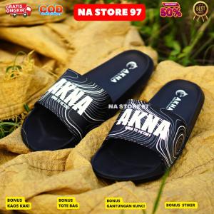 SENDAL SLOP AKNA BTV WHITE sandal slop dewasa sport fashion korea sndal casual pria hitz bts slop karet empuk sangat nyaman