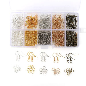 100pcs Earring Hooks Connector Set For Earring Findings Accessories+500pcs Open Jump Rings