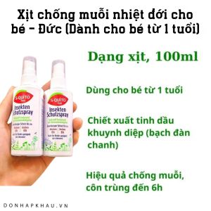 Chống Muỗi Hiệu Quả với S-quito Free: Kem và Xịt Chống Muỗi Đức Cho Bé và Người Lớn