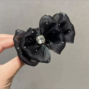 กิ๊บติดผมตาข่ายรูปโบว์สำหรับผู้หญิง MODE Korea กิ๊ฟติดผมเพทายหรูหรากิ๊บตกแต่งผมสำหรับเด็กผู้หญิง