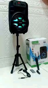 Speaker Bluetooth Karaoke Fleco F-8807//8805//8863/85 Inchi/ Free Mic + Standing/ Speaker Super Bass