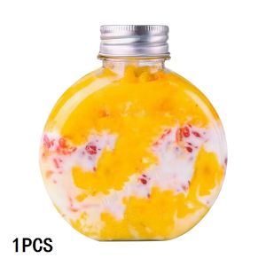 Hoomall 5Pcs 300ml Flat Square Drink Bottle Disposable Candy Jar PET Plastic Milk Tea Enzyme Cup Christmas New Year Kitchen Party Supplies