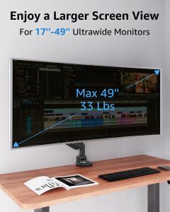 Up to 49" Single Monitor Ultrawide Desk Mount Monitor Stand