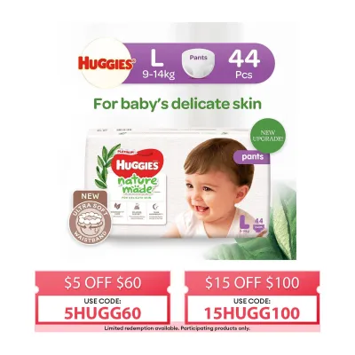 Huggies Platinum Naturemade Pants L 44s