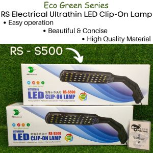 CC Pets Story✨Ready Stock | RS Electrical Ultra thin LED Clip on Lamp Blue + White Light 15w - RS-S500. Eco green series. Easy operation. Beautiful & concise. High quality material. For fish tank / aquarium.