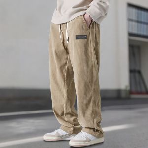 Casual Pants Mens Corduroy Trousers/Loose Straight Fit/Comfortable Smart Pants/American Style/Everyday Wear/Fashion Youth
