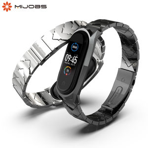 MIJOBS Metal Strap for Mi Band 7, 6, 5, 4, 3 NFC Global Version Watch Band Bracelet