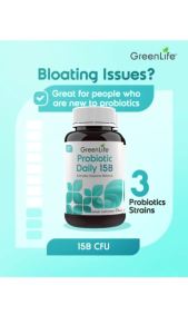 GreenLife Probiotic Daily 15B (3 Strains) Immune System Booster & Digestive Balance Support (30 Veggie Capsules)