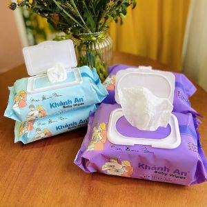 Khăn giấy ướt cho da nhạy cảm Khánh An BABY WIPES mềm mại thơm mát trả lại làn da tươi mát đầy sức sống cho bé và cả nhà
