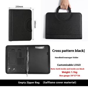 Leather Multifunctional A4 Conference Folder - Business Stationery Contract File Organizer with Zipper And Card Holder2026