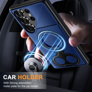 Luxury Finger Ring Fold Stand Bracket Magnetic Phone Case For Samsung S25 Edge S24 Ultra S23 Plus A56 A36 A26 A16 Armor Cover