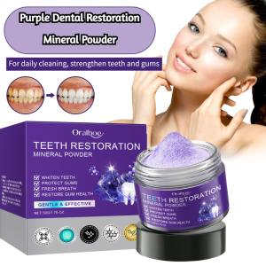 【 Sensitivity-Free/Natural Brightening】Gentle Teeth Stain Remover and Whitening Powder/Dental Restoration Whitening Mineral Tooth Powder/Long-lasting Fresh Tooth Stain Removal Tooth Yellowing Powder
