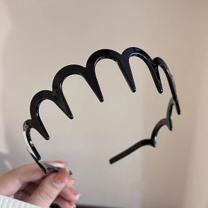 ASRV New Korean Style Stretchable Headband with Teeth for Non-slip Grip