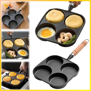 4/7/14/15 Hole Frying Pan Wooden Handle Non Stick Breakfast Burger Egg Pancake Maker Omelet Pan for Gas Stove Induction Cooker