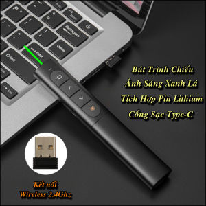 Bút Trình Chiếu Ánh Sáng Xanh RIRC Green Sạc Pin Type-C (đạt chuẩn FCCCERoHS) - EuroHome