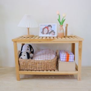 ชั้นนวางของเอนกประสงค์ไม้สักแท้ ชั้นวางของไม้สัก ชั้นวางของมินิมอล