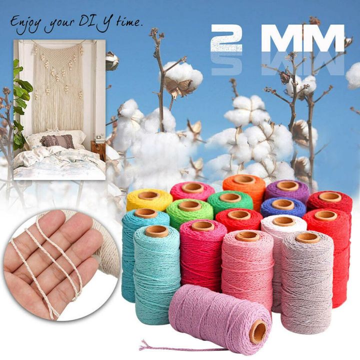 ROBERTA 2 mm Multicolor DIY Crafts Macrame Home Textiles Cotton Rope ...