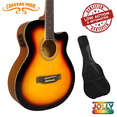 Caravan HS-4010 EQ 40-inch Acoustic Guitar with Low Action FREE Gigbag
