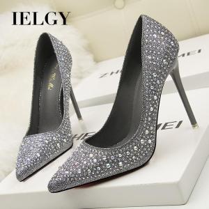 IELGY Womens Fashion Sweet and Elegant 11cm Stiletto Pointe Diamond Womens Shoes
