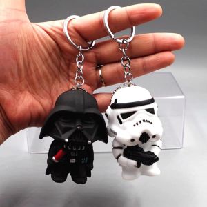 HEFEI Children Gift Car Key Rings Action Figure Anime Model PVC 3D Star Wars Keychain Mandalorian Figure Yoda Key Rings Baby Yoda