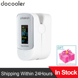 Docooler Fingertip Pulse Oximeter B-lood Oxygen Saturation & Heart Rate Detection 10s Quick Measure & Auto-off Alarm Function Portable SpO2 & Min Monitor for Home Travel Docooler  Docooler Flagship Store