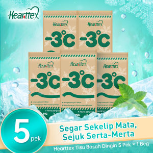 Hearttex [10pcs] Tisu Sejuk Mint 5 Helai Segar & Membangkitkan Sensasi Dingin