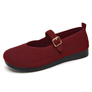 Ielgy Giày đế bằng thoáng khí Giày vải đơn giản mùa hè cho nữ