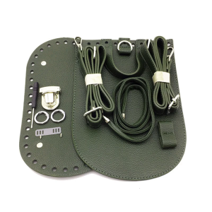 PU Leather Bag Knitting Set with Bag Bottom Shoulder Strap Backpack Making Kits Handmade Bag Accessories