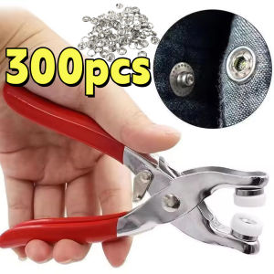 300pcs Snap Button Plier Set Metal Automatic Button Snap Kit for Sewing Clothing Leather Crafting