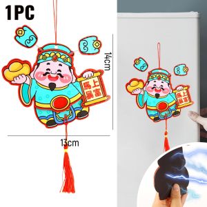YESPERY Shaking Head God of Wealth Refrigerator Magnet Creative God of Wealth Tassel Pendant 2026 Chinese New Year Hanging Decor