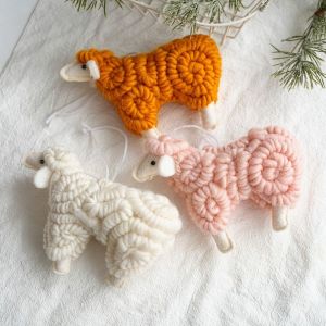 MARBLEX Wool Felt Felt Sheep Charm Soft Sheep Shape Felt Pendant Easy Making Xmas Tree Decor Holiday Gift